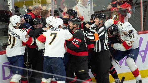 10 Players Ejected At Same Time In Panthers Vs Senators Game Miami Herald