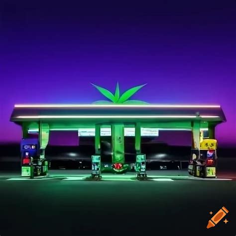 Cannabis Themed Gas Station On Craiyon