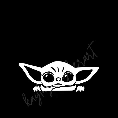 Baby Yoda Grogu Child Peeking Car Decal Adorable Baby On Etsy