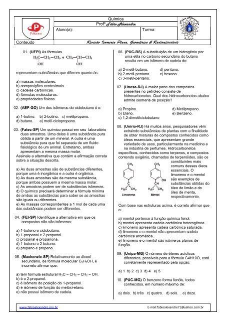 Revis O Isomeria Radiotividade Colegiodaluz Br