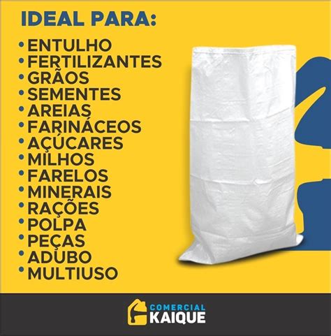 Saco De Rafia Atacado 50x80 100 Unidades Branco P 50kg Frete grátis