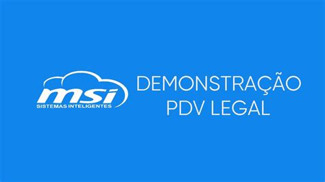 Demonstração PDV Legal YouTube