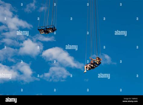 Orlando Florida May 16 2019 People Enjoying Orlando Star Flyer It