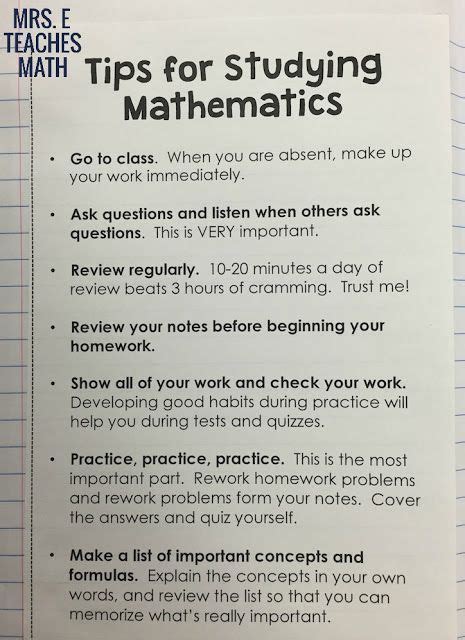 Tips For Studying Math