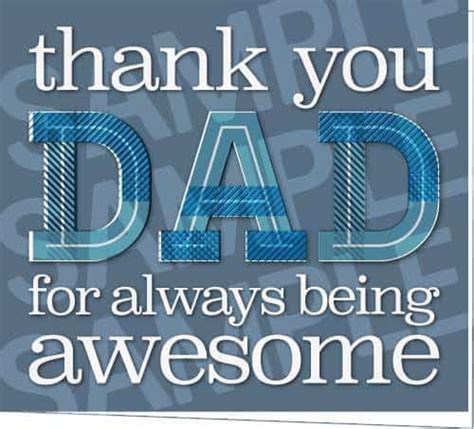 Thank You Dad Printable Fathers Day Card For Dad