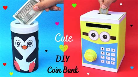 How To Make Coin Bank With Cardboard Box And Plastic Containerbest Out