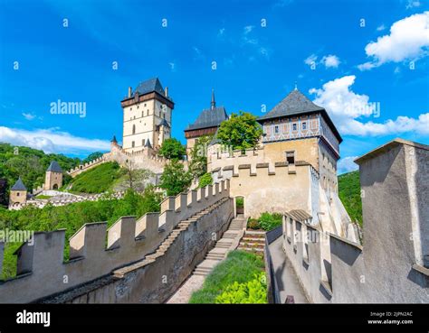 View Of The Famous Karlstejn Castle Czech Republic Castle Built In