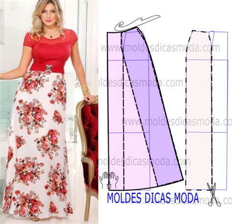 MOLDE DE SAIA EVASÊ 40 Moldes Dicas Moda