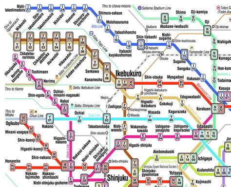 Tokyo Map Metro Map Subway Japan Print Poster - Etsy