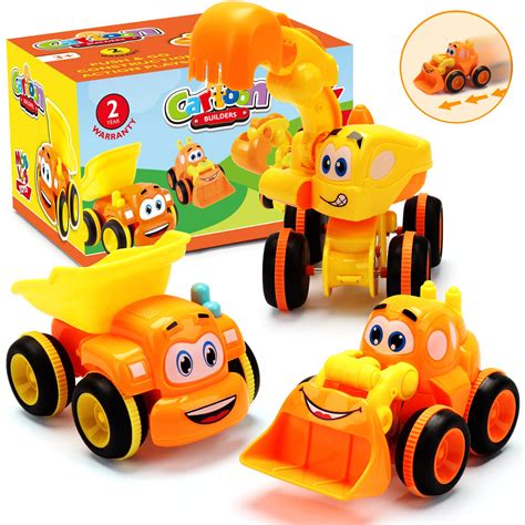 Amazon.com: Toys for a 2 Year Old Boy - 3 Friction Powered Trucks for 2+ Year Old Boys, Push ...