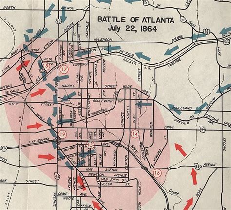 The Civil War Picket Click It Centennial Map Of Battle Of Atlanta