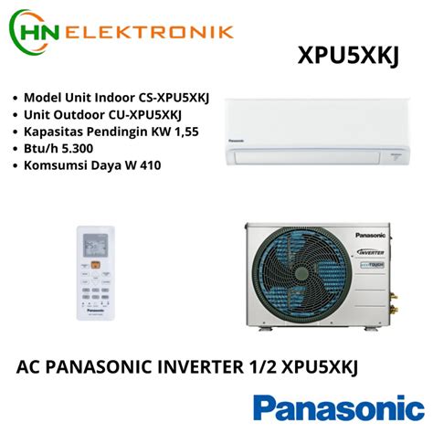 Jual AC PANASONIC 1 2 PK INVERTER XPU5XKJ Shopee Indonesia