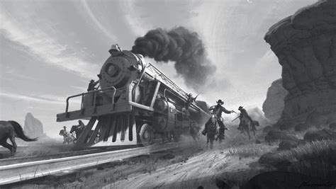 Wild West Train Heist | Wild west, Western artwork, Train