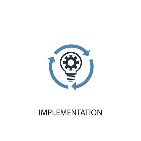 Premium Vector Implementation Concept 2 Colored Icon Simple Blue