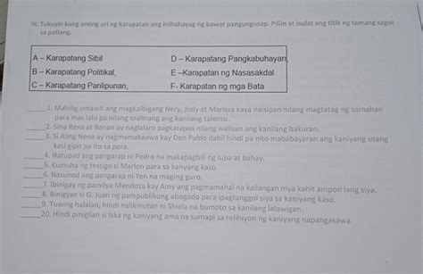 Need Ko Na Po Ng Answer Bukas Na Po Ipapasa Am Help Plss Brainly Ph