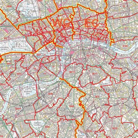 London (Greater) Postcode District Map (D7) – Map Logic
