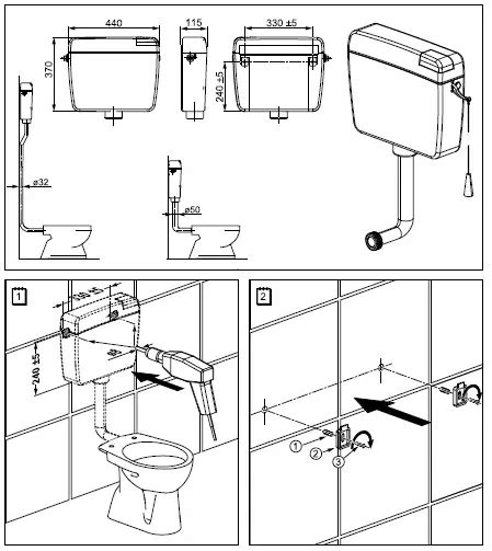 ALCA PLAST A94 Toilet Tank Instruction Manual