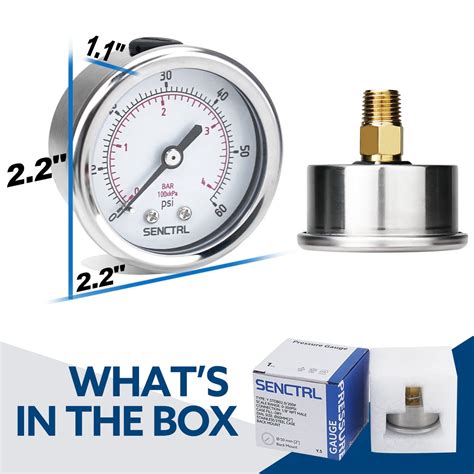 Senctrl Medidor De Presi N De Psi Esfera De Pulgadas Montaje