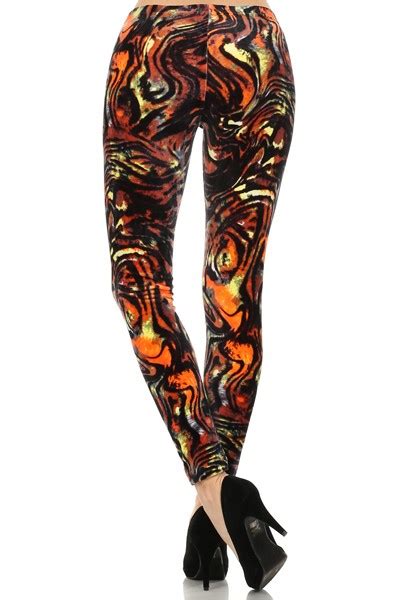 Lava Printed Stretch Velour Leggings Wholesale Yelete