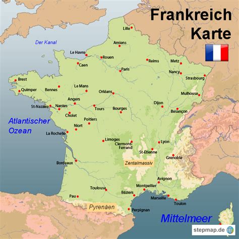 Frankreich Karte von Karten - Landkarte für Frankreich