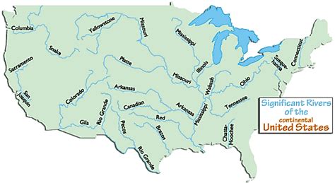 Map Of The Us Rivers Labeled