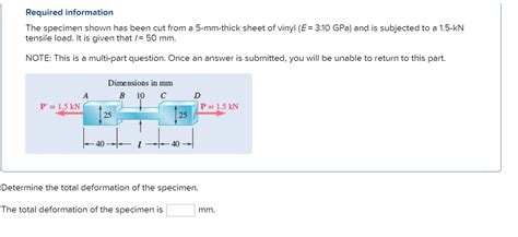 Solved Required Information The Specimen Shown Has Been Cut Chegg