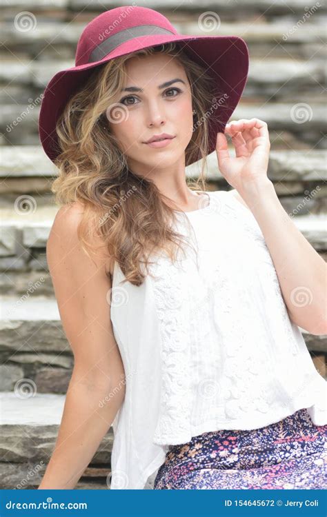 Beautiful Blonde Model Smiling Stock Photo Image Of Expression Print