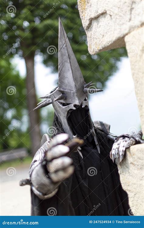 Nazgul Warrior With Helmet And Sword From The Lord Of The Rings Stock