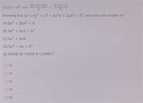 Solved F X X3 Hf X H −f X H X H 3−x3 Knowing That