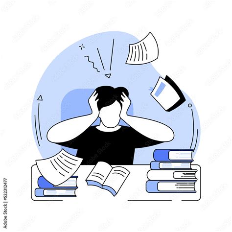 Study too much isolated cartoon vector illustrations. Stock Vector | Adobe Stock