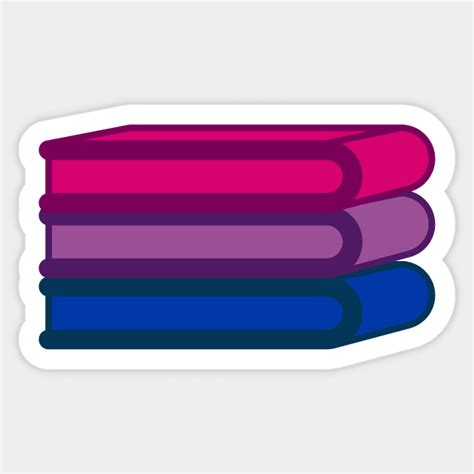 Bisexual Flag Bookstack Bisexual Pride Sticker Teepublic