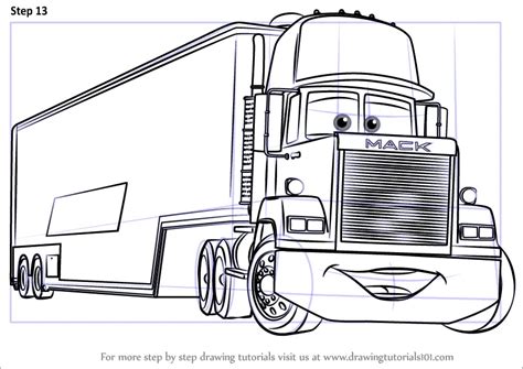 How to Draw Mack from Cars 3 (Cars 3) Step by Step ...