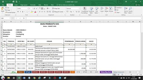 Cara Pengisian Format BP KAS Buku Pembantu Kas Dana BOS Sesuai Juknis