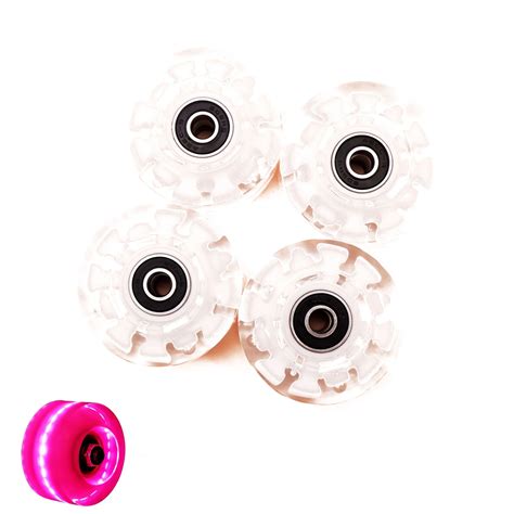 Coutexyi 4 Pack Luminous Light Up Roller Skate Wheels Roller