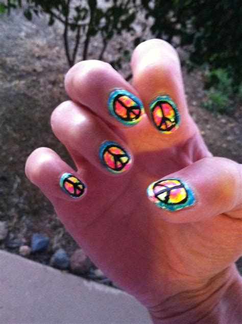 Peace Sign Nail Art