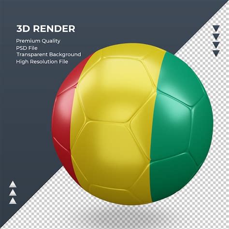 Balón de fútbol bandera de guinea bissau representación 3d realista