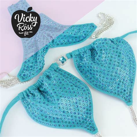 Turquoise Competition Bikini By Vicky Ross Fit Competition Etsy