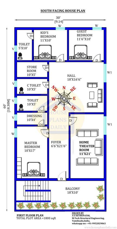 Dakshin Mukhi Ghar Ka Naksha 30x60 Home Design As Per Vastu