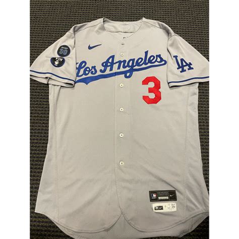 Chris Taylor MLB Authenticated Game-Used Jersey vs Padres: Worn on 9/28 featuring Vin Scully and ...