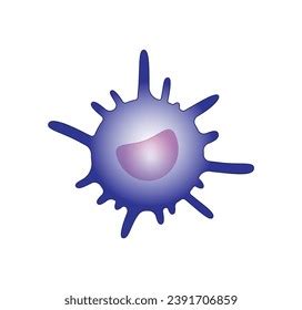 Dendritic Cell Immune System Stained Microscopic Stock Vector Royalty