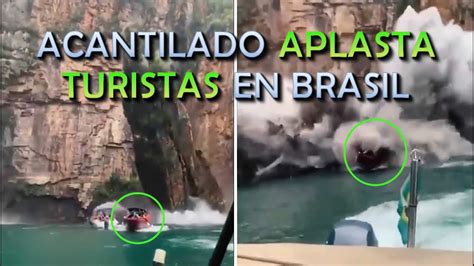 Acantilado Se Derrumba Y Aplasta A Turistas En Lancha Brasil YouTube