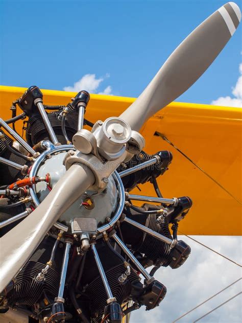 Detail Of A Propeller Aircraft S Prop And Engine Stock Photo Image Of