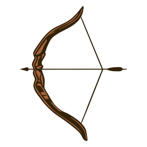 Brown Archery Bow And Arrow Looking Right PNG & SVG Design For T-Shirts