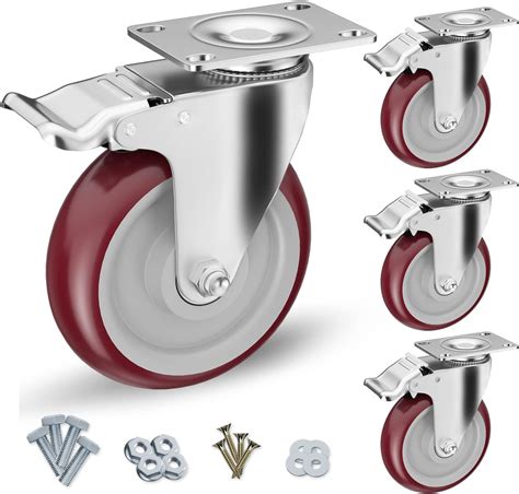 Amazon 5 Inch Casters Set Of 4 Heavy Duty Caster Wheels