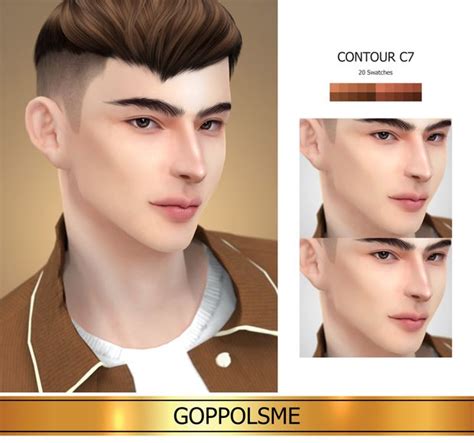 Gpme Gold Face Contour C7 Goppolsme Gold Face The Sims 4 Skin