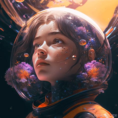 Flower Themed Space Girl Highly Detailed Raiart