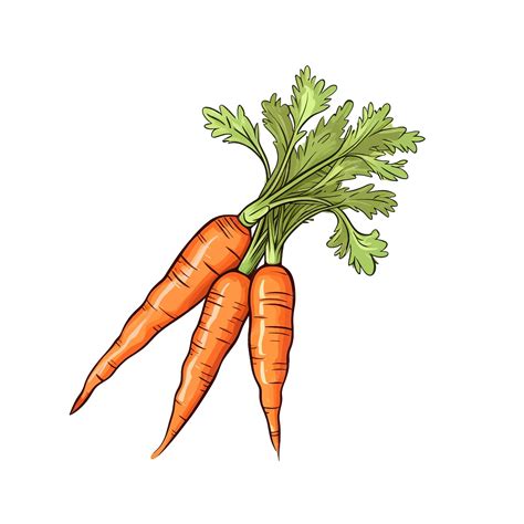 Desenho De Uma Cenoura - Ilustração vetorial de desenho animado de cenoura desenhada à mão ...