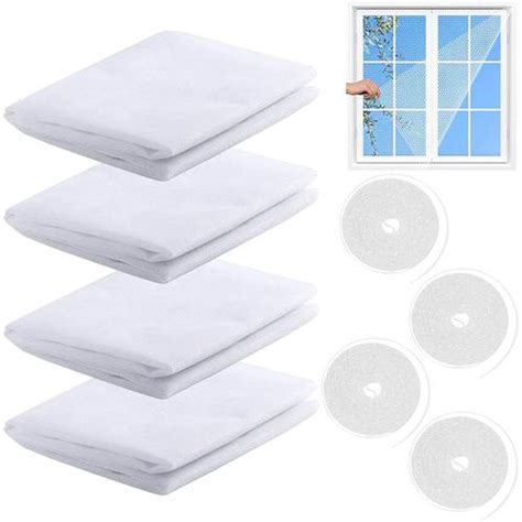 4 PCS Moustiquaire Fenêtre Écran moustiquaires de fenêtres 130CM X