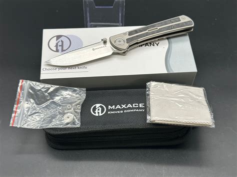 MAXACE KNIVES PEREGRINE POCKET KNIFE TITANIUM & CARBON FIBER HANDLE ZD ...