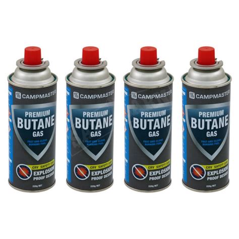 Premium Iso Butane Gas Cartridges 220g X4 Pack Camping And Hunting